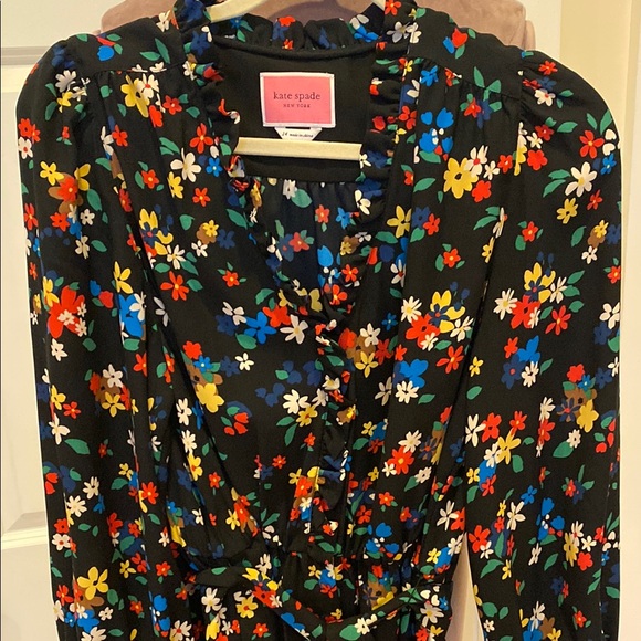 Kate Spade Black Floral Dress Size 14 - Picture 1 of 9